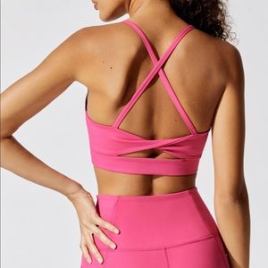 Carbon38 Pink Cross Back Bra in Large